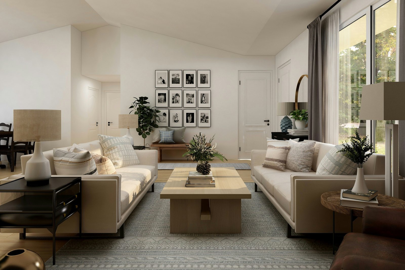 Couch auf Teppich im Wohnzimmer